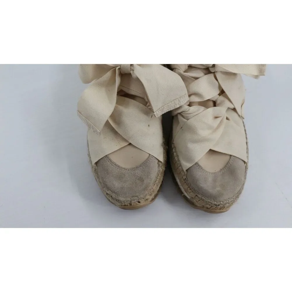 🧵Free People Chapman Espadrille Sneaker Size 38 Ivory Coquette US 8